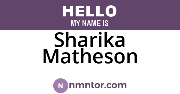 Sharika Matheson