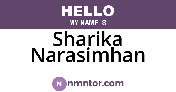 Sharika Narasimhan