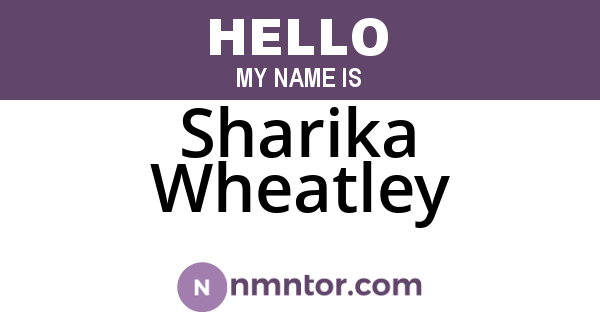 Sharika Wheatley