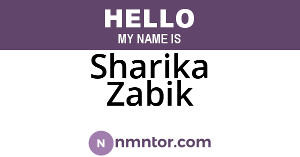Sharika Zabik