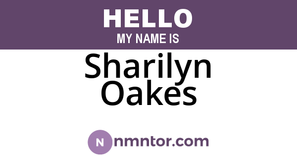 Sharilyn Oakes