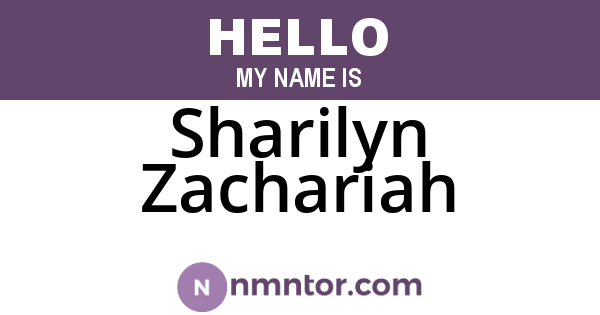 Sharilyn Zachariah