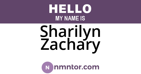 Sharilyn Zachary