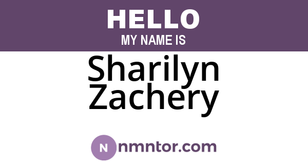 Sharilyn Zachery