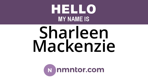 Sharleen Mackenzie