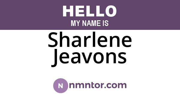 Sharlene Jeavons