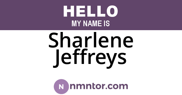 Sharlene Jeffreys
