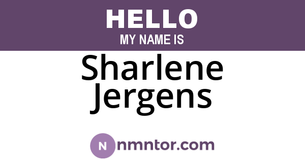 Sharlene Jergens