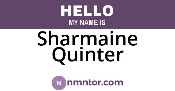 Sharmaine Quinter