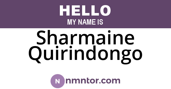 Sharmaine Quirindongo