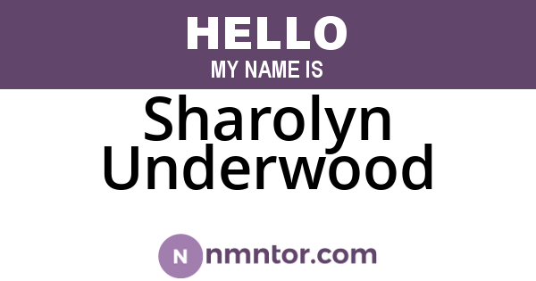 Sharolyn Underwood