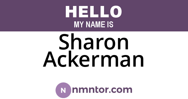 Sharon Ackerman