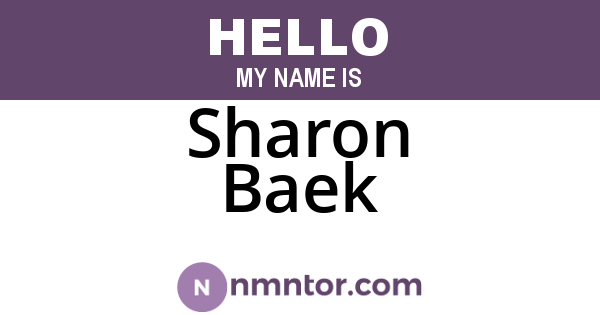 Sharon Baek