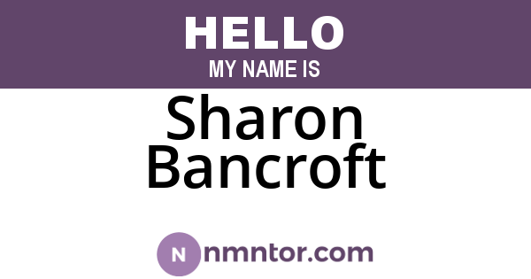 Sharon Bancroft