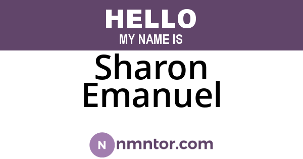 Sharon Emanuel