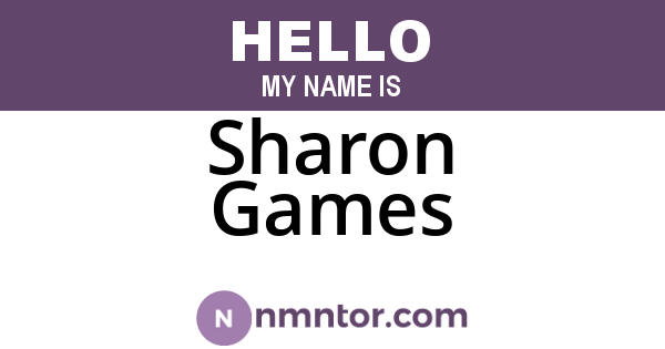 Sharon Games