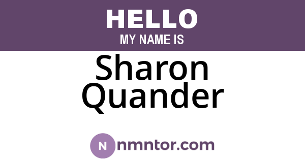 Sharon Quander