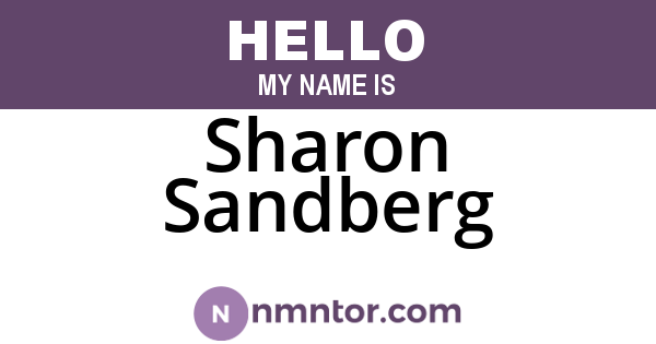 Sharon Sandberg