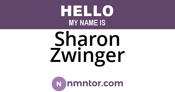 Sharon Zwinger