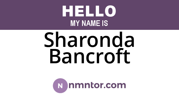 Sharonda Bancroft