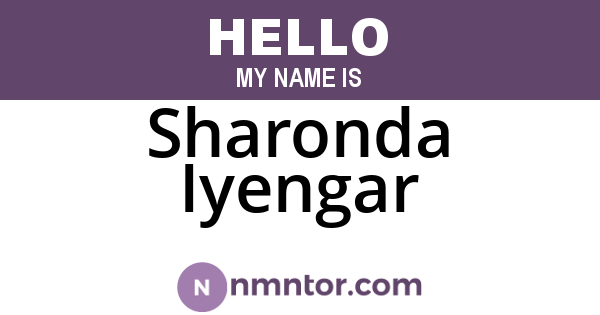 Sharonda Iyengar