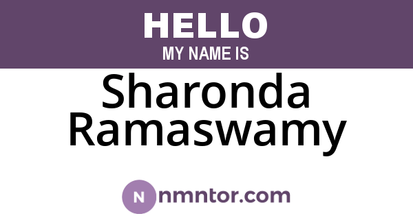 Sharonda Ramaswamy