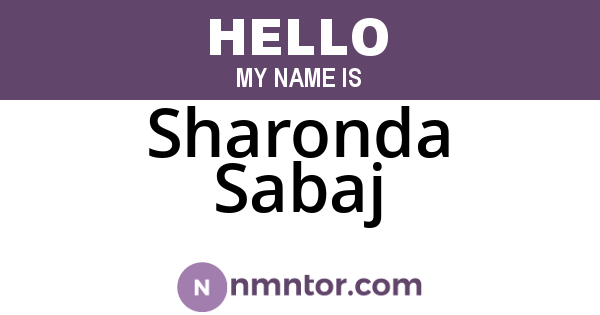 Sharonda Sabaj