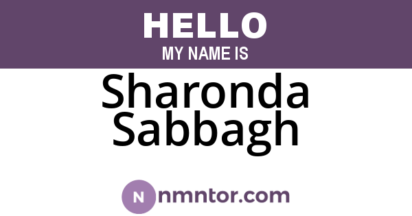 Sharonda Sabbagh
