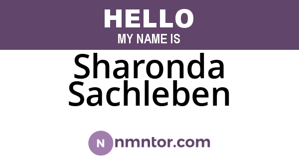 Sharonda Sachleben