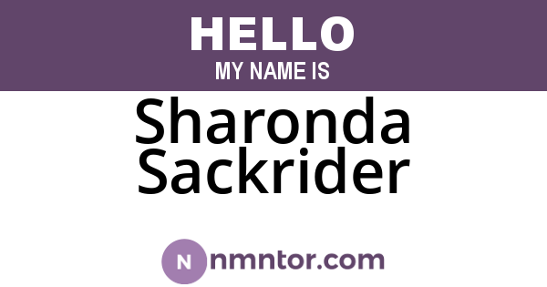 Sharonda Sackrider
