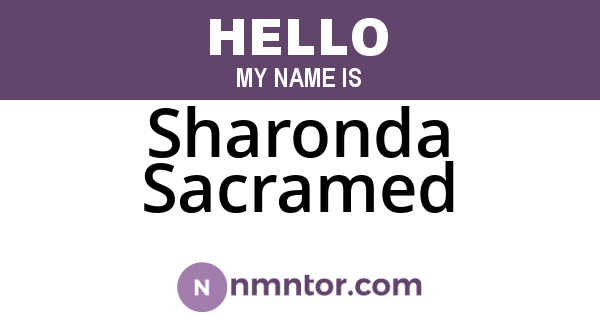 Sharonda Sacramed