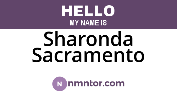 Sharonda Sacramento