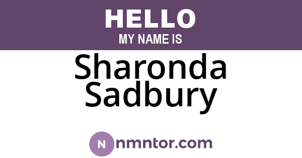 Sharonda Sadbury