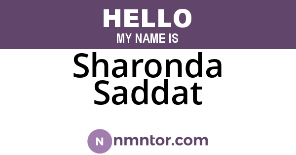 Sharonda Saddat