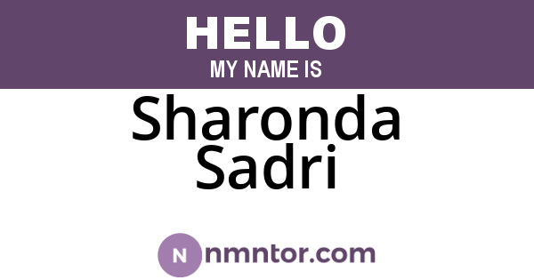 Sharonda Sadri