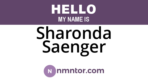 Sharonda Saenger