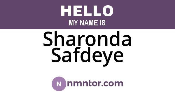 Sharonda Safdeye