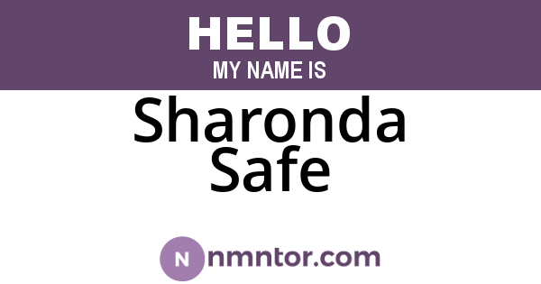 Sharonda Safe