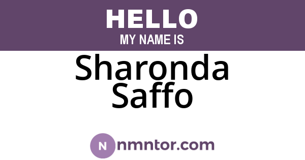 Sharonda Saffo