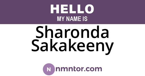 Sharonda Sakakeeny