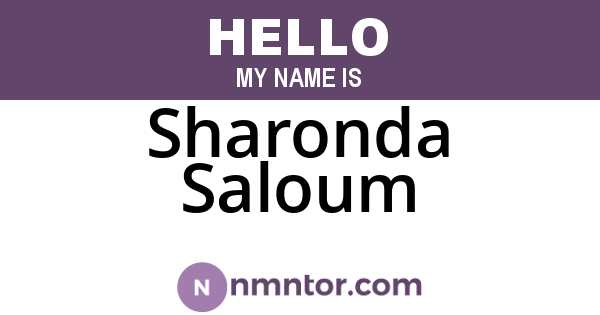Sharonda Saloum