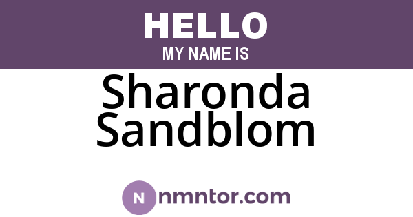 Sharonda Sandblom