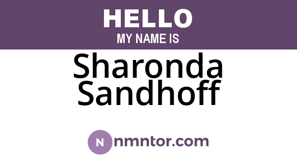Sharonda Sandhoff
