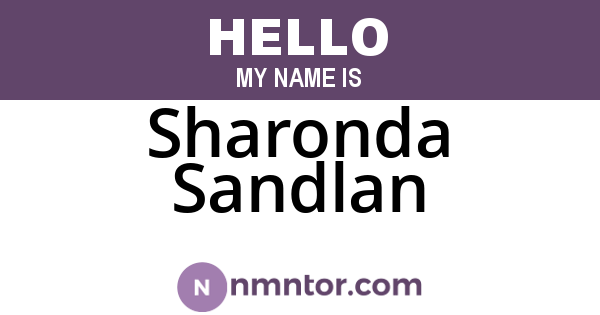 Sharonda Sandlan