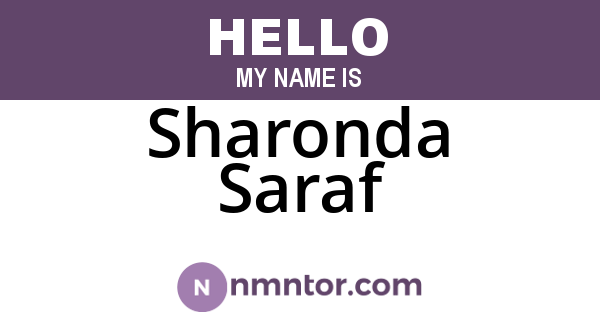 Sharonda Saraf