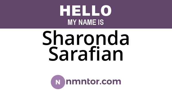 Sharonda Sarafian