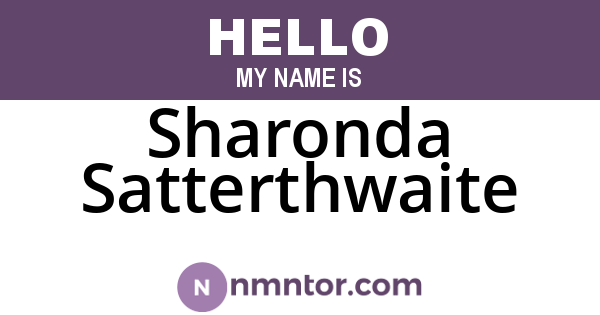 Sharonda Satterthwaite