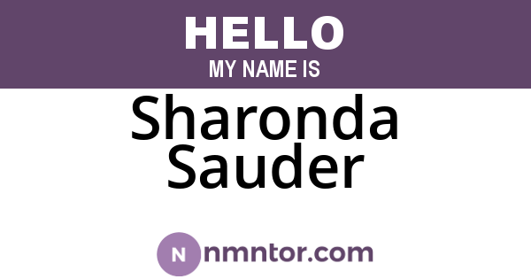 Sharonda Sauder