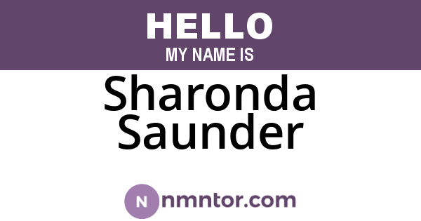 Sharonda Saunder
