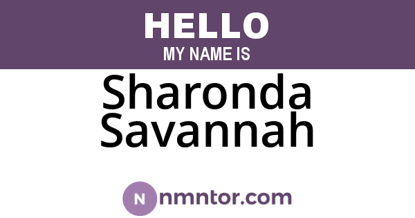 Sharonda Savannah
